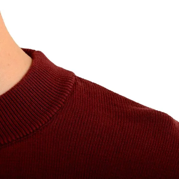 Hugo Boss Swart Men's Burgundy Crewneck Pullover Sweater US M IT 50